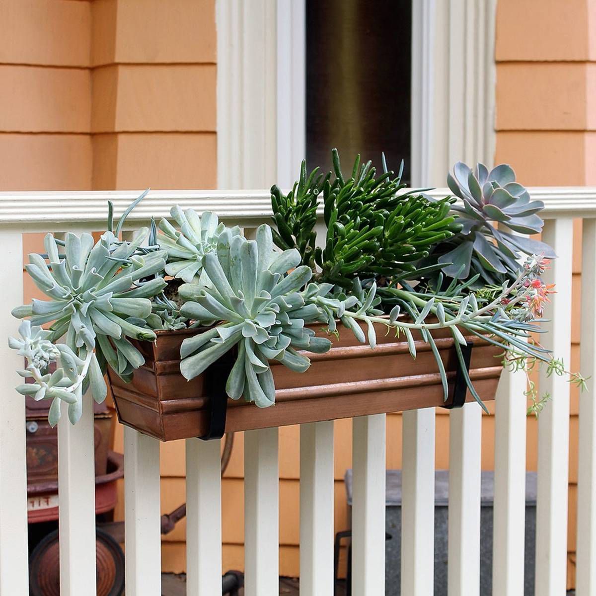 Small Galvanized Metal Rectangular Planter Box - ACHLA Designs - thumbnail 7