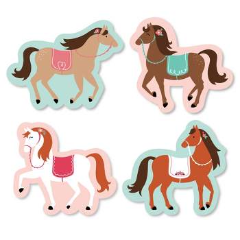 Big Dot of Happiness Run Wild Horses - DIY Shaped Pony Birthday Party Cut-Outs - 24 Count