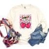Cherry Hearts Grunge - Women's Garment Dyed Long Sleeve Graphic T-Shirt - 2 of 4