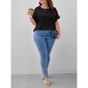 Womens Summer Tops Casual Solid Color Vertical Bat Sleeve Loose Short Sleeve Large Size T-Shirt - 4 of 4