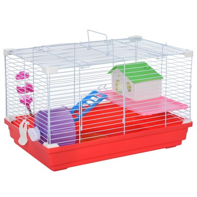 Large Hamster Mouse Cage Mice Pet with Water Bottle House Tubes Wheel  Platforms