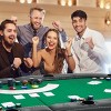 EROMMY 72" Oval 8-Player Poker Table Foldable, Ready To Use Card Table With Cup Holders - 3 of 4