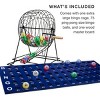 Slickblue Oversized Bingo Set, 3' Wood Board & 19” Cage, Party Game Kit, Seamless Balls, 13"x11" Drum - 3 of 4