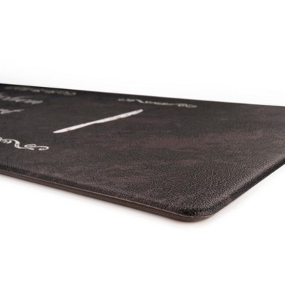 Black PVC Anti-Fatigue Kitchen Mat with Heartfelt Message