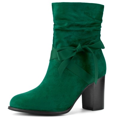 Allegra K Women's Casual Chunky Heel Ankle Boots