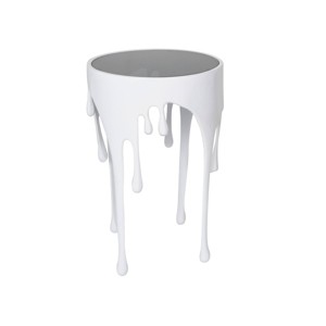 Olivia & May Aluminum Drip Accent Table: Smoked Glass Top, Cast Aluminum Body, Indoor Use, No Assembly Required - 1 of 4