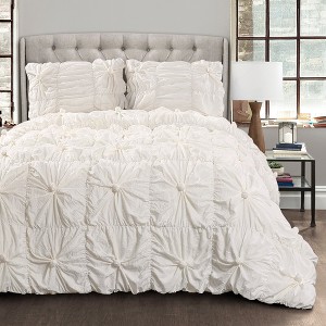 White Bella Comforter Set (King) - Lush Decor