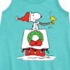 - Peanuts - Snoopy & Woodstock House Sleigh Graphic Sleeveless Aline Dress - 2 of 4
