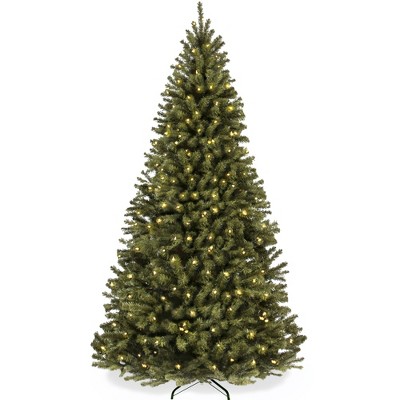 Best Choice Products Pre-Lit Spruce Artificial Christmas Tree w/ Easy Assembly, Metal Hinges & Foldable Base