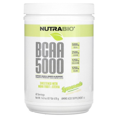 NutraBio BCAA 5000, Lemonade, 0.9 lb 14.8 oz (418 g)