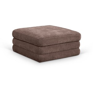 Meridian Furniture,Stellar Chenille Fabric Upholstered Modular Modular Ottoman - 1 of 4
