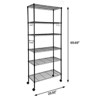 FONTOI Storage Racks, 6-Tier Shelving Unit with Wheels and Hanging Hooks, Wire Storage Organizers for Garage Kitchen, Sliver, 29.92"*69.69"*13.98" - 3 of 4