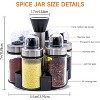 6-Pack Oil and Vinegar Dispenser Set, Glass Condiment Bottles with 360° Rotating Stainless Steel Holder for Kitchen Tabletop - 3 of 4