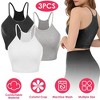 NPolar"3-Pack Women's Ribbed Knit Sleeveless Crop Tops, Round Neck, 3 Colors, M, Machine Washable"BlackWhite&LightGrey - 3 of 4