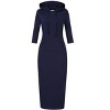 BLUEMING Womens 3/4 Long Sleeve Maxi Hoodie Dress Casual Pocket Slim Pullover Sweater Dress Travel Outfits - 4 of 4