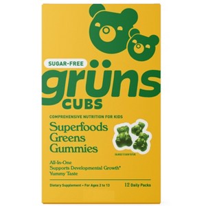 Grüns Kids' Sugar-Free Superfoods Greens Gummies - 96ct/12 Servings - 1 of 4