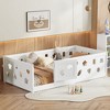 CAVINAS Twin/Full Size White Bed Frame with Heightened Guardrails,Solid Wood Floor Bed for Kids Room,Bedroom - 2 of 4