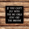 Slickblue Funny Witch Quote Wood Sign – “Stay Off the Broom” Saying, 7x7 Rustic Knotty Pine Wall Art - 2 of 3