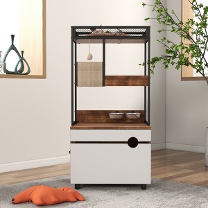 Gulches Cat Litter Box Enclosure with Cat Tree Tower - Stylish Multi-Functional Cat Furniture - 1 of 4