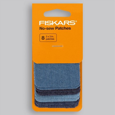 Fiskars 8pc Denim Iron Patches Blue