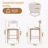 Boucle Dining Armless Barstools Set of 2,with Wood Grain Metal Legs for Kitchen, Living Room, Restaurant, Cafe - Morden Fort - 4 of 4