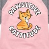 Girls' - Instant Message - Pawsitive Cattitude Shirt Tail Raglan Graphic T-shirt - 2 of 4