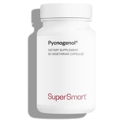 SuperSmart Pycnogenol 200mg per Day (Patented) - French Maritime Pine Bark Extract | Non-GMO & Gluten Free - 60 Vegetarian Capsules