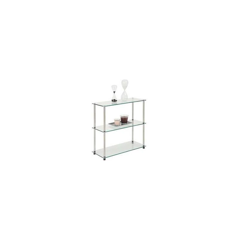 26.5" Designs2Go Classic Glass 3 Shelf Bookshelf - Breighton Home, 3 of 7