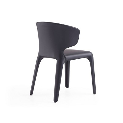 Set of 2 Black Faux Leather Upholstered Dining Chairs
