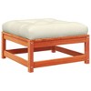 vidaXL Patio Footstool with Cushion Wax Brown Solid Wood Pine - 2 of 4