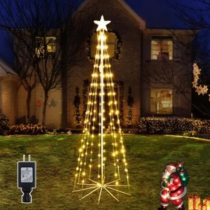 Ollny 140 LED Warm White Christmas Tree Lights For Light Show (8 Modes, IP65 Waterproof, Clear Wire, Plug In) - 1 of 4