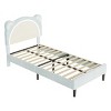 Full Size Bed Frame for Kids, Upholstered Platform Bed Frame with Adjustable Headboard & Led Light, No Box Spring Needed, for Kids' Room Nursery - 3 of 4