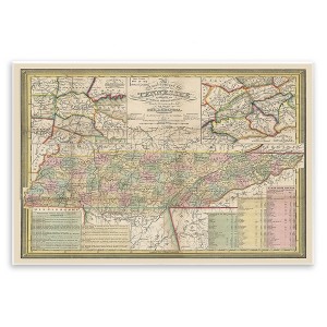 Stupell Industries Historic Tennessee Tourist Map Vintage US State Cartography Wall Plaque Art - 1 of 4