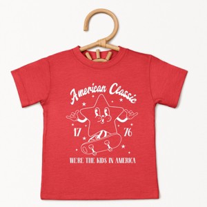 The Juniper Shop American Classic Kids In America Toddler Short Sleeve Tee - 2T - Heather Red - 1 of 4