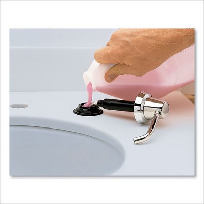 Chrome and Plastic Deck Mount Manual Soap Dispenser, 34 oz