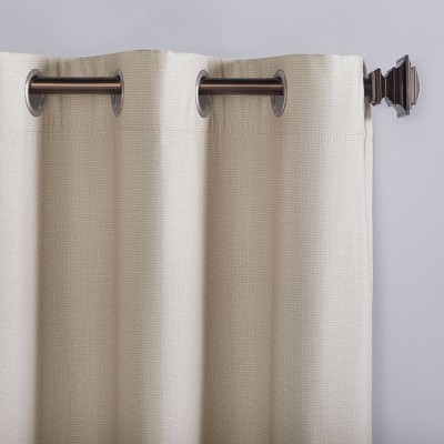 Stone Polyester Room Darkening Grommet Curtain Panel