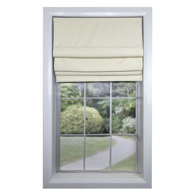 Versailles Augustus Cordless Roman Blackout Shades For Windows Insides/Outside Mount Ivory, 1 of 6