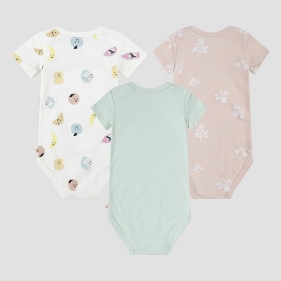 Image of Huggies Baby 3pk Organic Bodysuit - Navy Blue/Gray Newborn