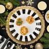 Blue Panda 144 Piece Black and White Party Supplies - Serves 24 Striped Plates, Napkins, Cups, Cutlery for Birthday, Graduation - 2 of 4