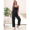 INSPIRE CHIC Women's 2 Pcs Silky Satin Bold Casual Spaghetti Sleeveless Pajama Sets with Long Pants - 2 of 4