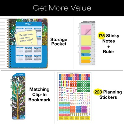 Global Printed Products Hardcover CY 2025 Fashion Planner - 8.5"x11" (Black Tree Seasons)
