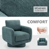 Lirago Teal Swivel Accent Chair for Living Room 32 Inches Wide with Plush Back Pillow Modern Sofa Corner Barrel Chair - 4 of 4