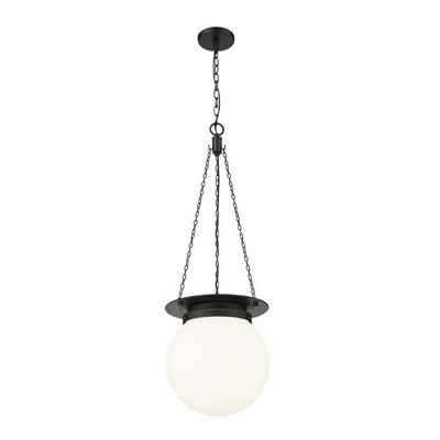 Calhoun Matte Black Steel and Glass Globe Pendant Light