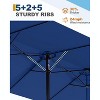 15ft Large Patio Umbrella with Base - Rectangular Patio Umbrella with Crank Handle, UV Protection for Outdoor Market, Backyard, Pool - 3 of 4