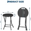 Folding Stool, Backless 18-Inch Stool, Portable with Handle, Foldable Bar Stool, Anti-Slip Feet, 600Lbs Capacity, for Bar, Home - 2 of 4