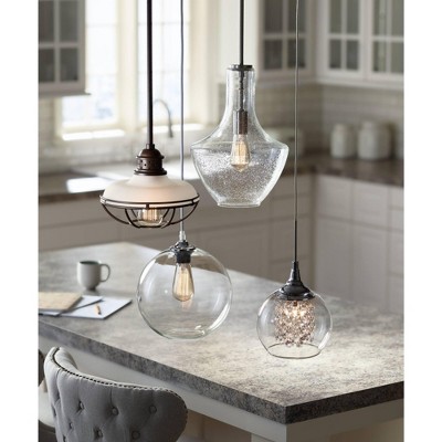 Chrome and Crystal Mini Pendant with LED Light