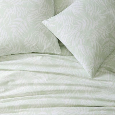 King Green Cotton Tropical Bedspread Cover Set
