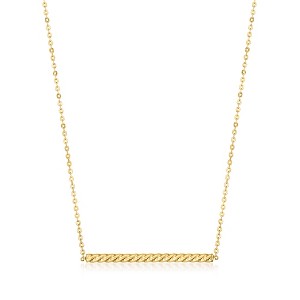 Pure Collection by Ross-Simons Italian 14kt Yellow Gold Twisted Bar Necklace - 1 of 4