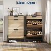 Shoe Storage Organizer with 2 Flip Drawers & 1 Drawer, Narrow Freestanding Shoe Cabinet with Adjustable 3-Tier Shelves. - 2 of 4
