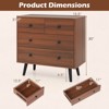 Costway 4 Drawer Dresser for Bedroom Wide Chest of Drawers with Metal Guide Rails Teak & Black/Walnut/Natural - 3 of 4